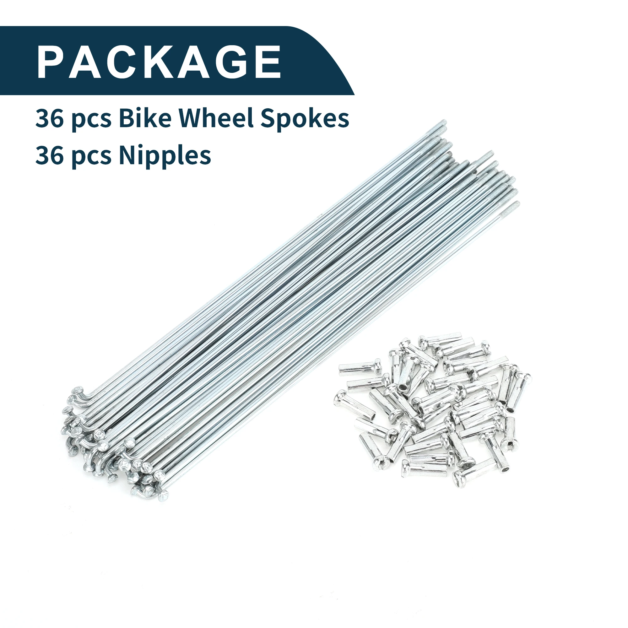 1 Set 14G 157-297mm 174mm 181mm 187mm Length Bicycle Spokes Nipple Carbon Steel Galvanized Universal Bicycle accessories  argent