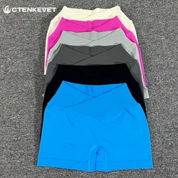 Sem costura de cintura alta esportes shorts mulheres push-up ginásio shorts mulher fitness correndo yoga leggings treinamento cruzado equitação shorts