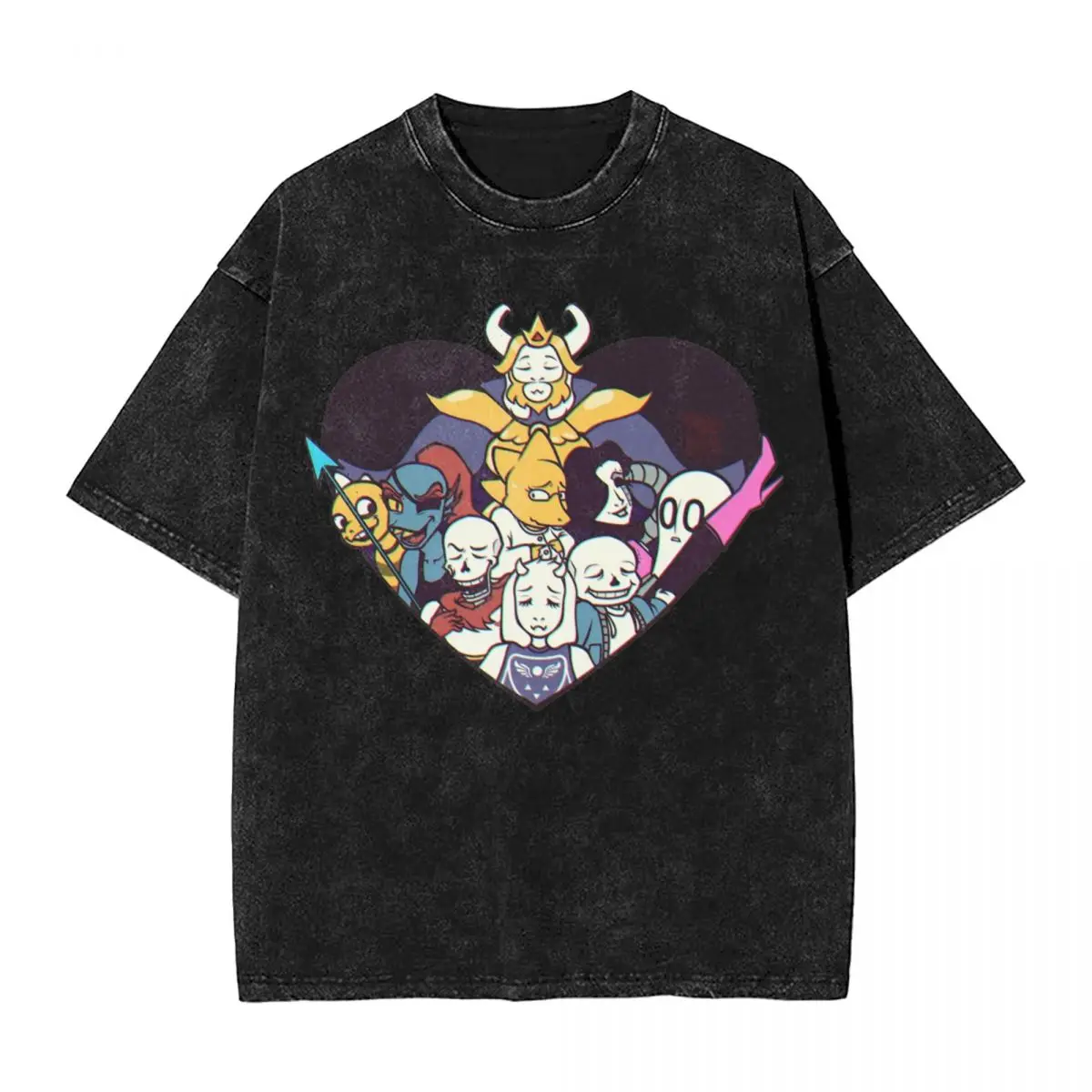 

Промытые футболки Undertale, футболка в честь 4-летия Harajuku Undertale, уличная одежда, хлопковые топы с графическим принтом, топы, футболки для мужчин и женщин