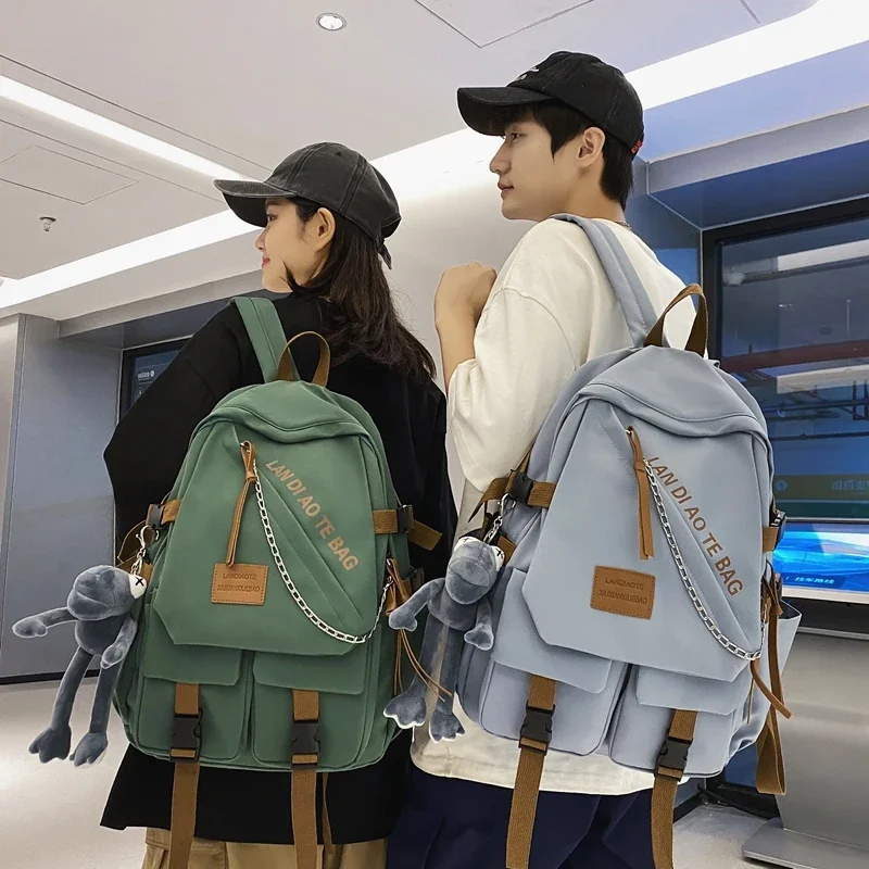 Grand Sac à Dos en Nylon Imperméable pour Homme et Femme, Cartable Kawaii pour Adolescent, Amoureux Cool, Voyage, Initié Mochila