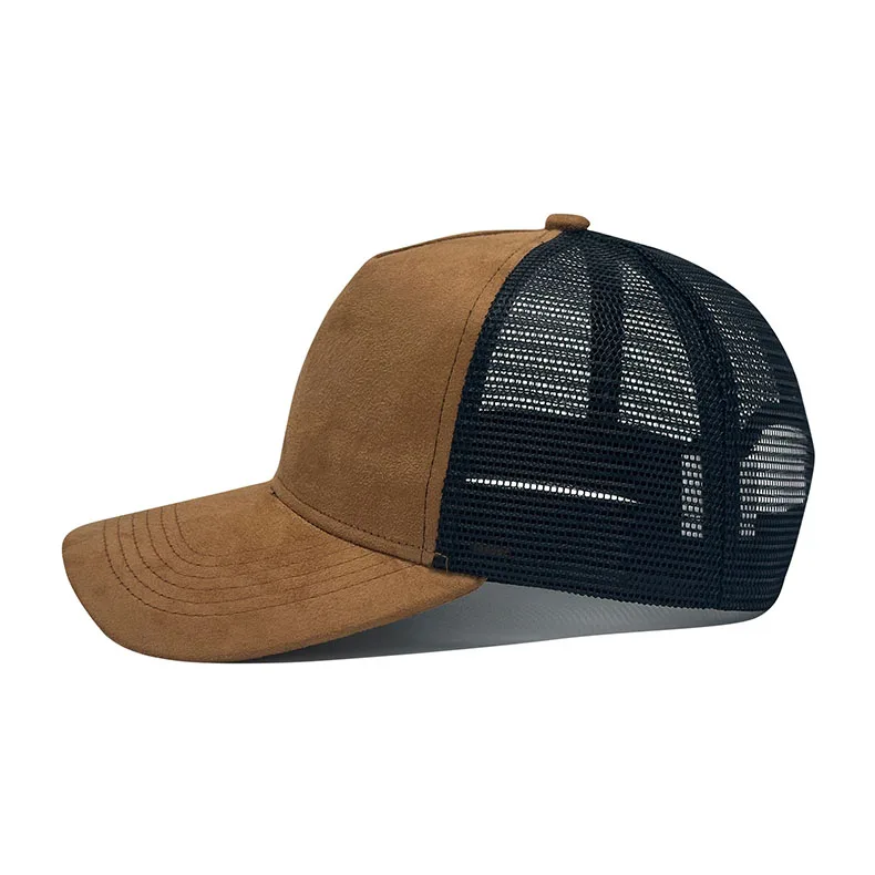 Individuell besticktes Logo Wildleder Trucker Cap Sommer Atmungsaktive Mesh Herren Baseballkappe Damen DIY Grafik Sonnenhüte – Detail 8
