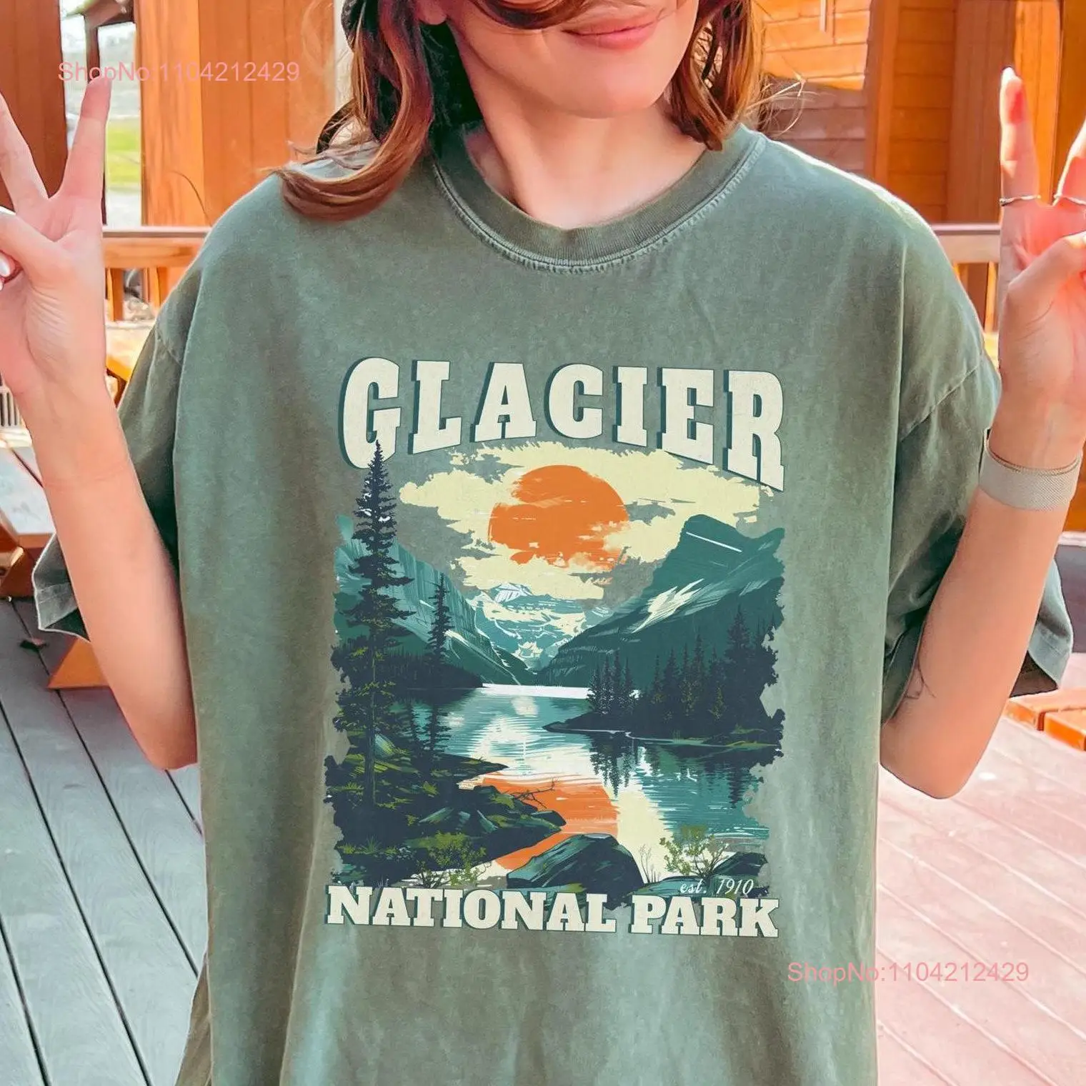 Glacier National Park T Shirt Comfort Colors Granola Girl Retro US Parks Traveler Cute Montana Ranger