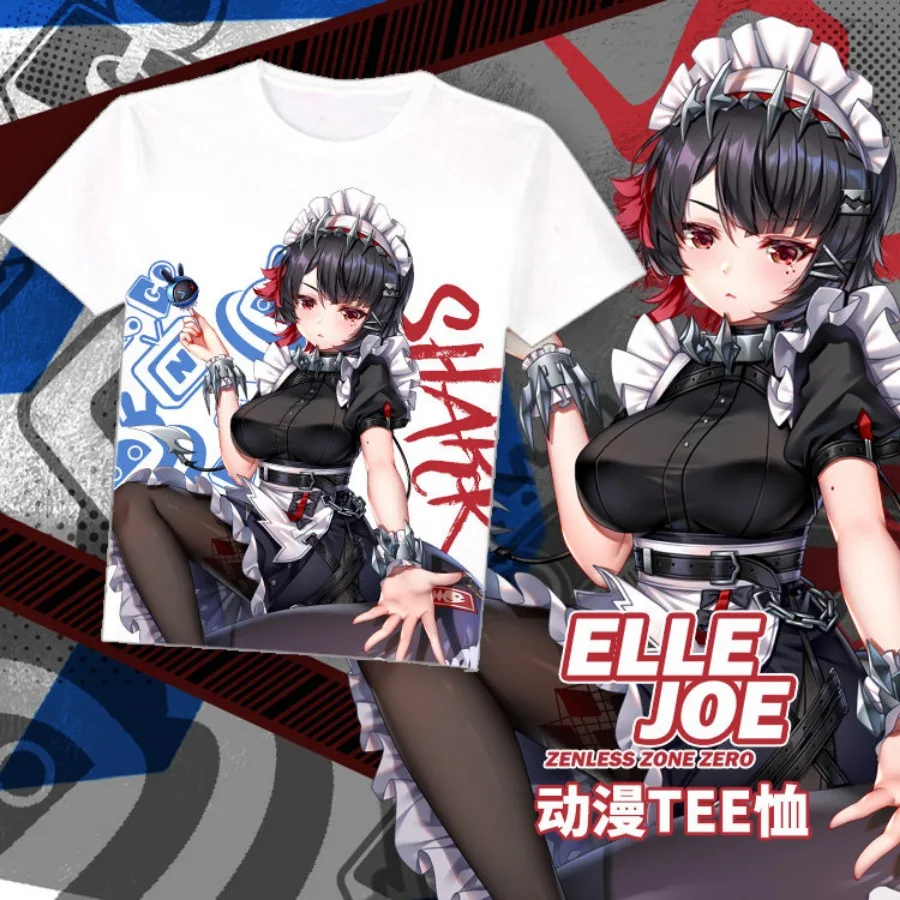 Anime Zenless Zone Zero Ellen Joe T-Shirts Men Women Casual Fashion Oversized Short Sleeve T Shirt Male Tees Tops Man Clothing