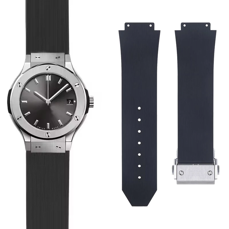 20*13mm Silicone Watch Accessories Band For Hublot Female Women Rubber Watch Strap Quartz Fusion Wrist Band 18mm Watch Buckle