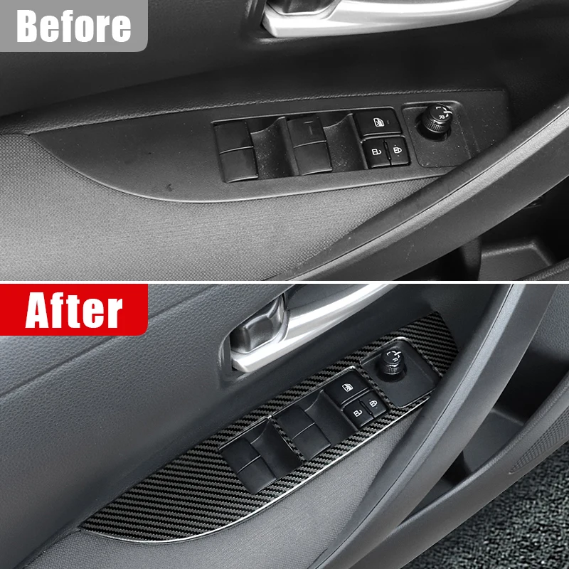 الفولاذ المقاوم للصدأ باب السيارة مسند الذراع نافذة رافع للزجاج لوحة التبديل الزخارف لتويوتا كورولا كروس XG10 2021 2022 2023 2024 2025 الهجين #2