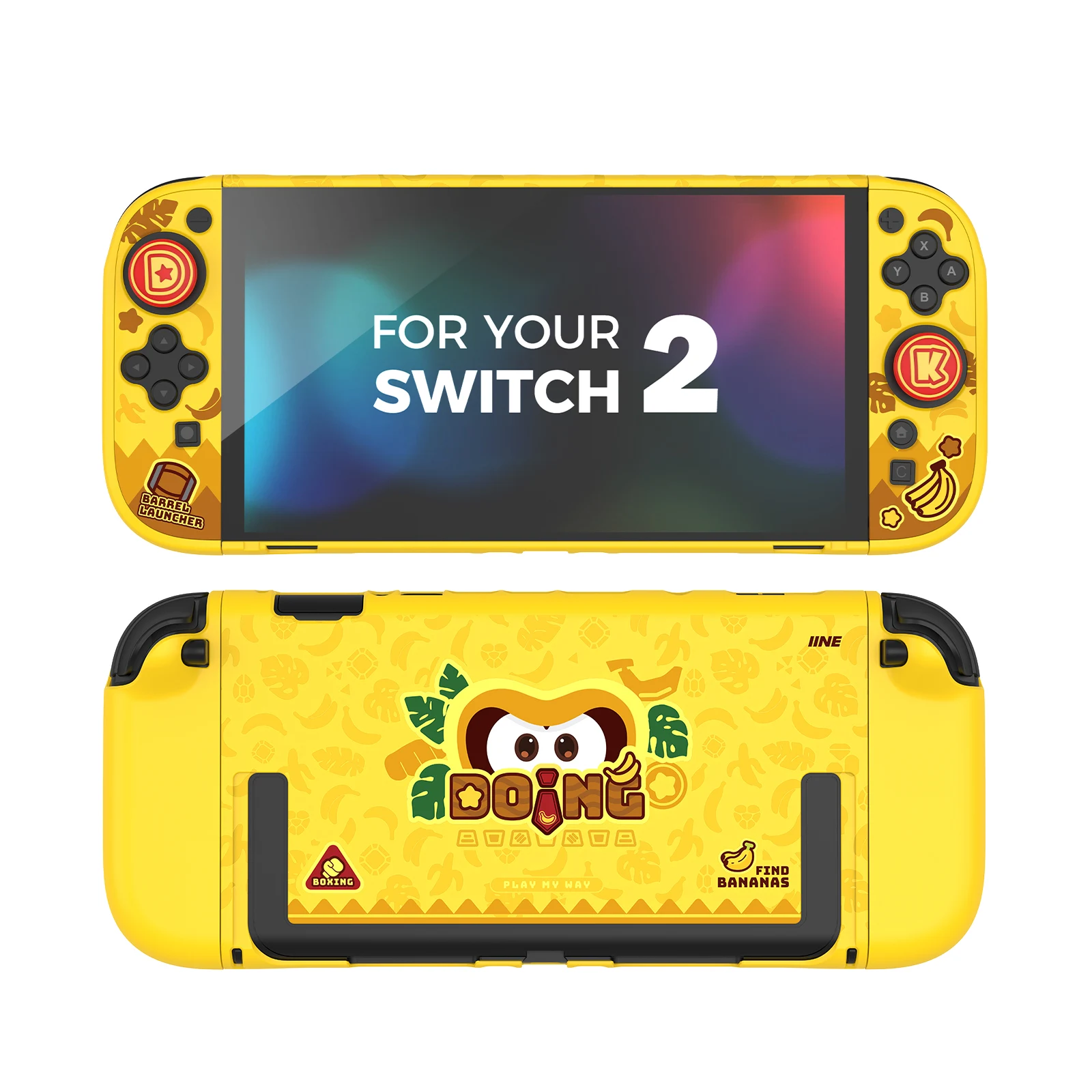 IINE Banana Hero beschermhoes voor Switch 2/Precision Mold/Dockable Case/Volledige bescherming/Exclusief ontwerp/Opbergtas/