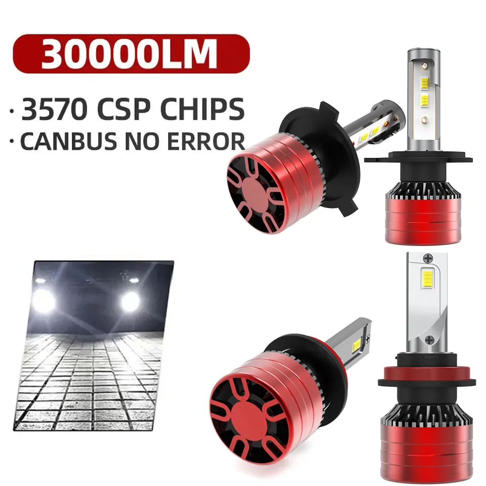 Heyword 2Pcs Car Headlight H4 H7 LED H11 9005 9006 H1 Auto Bulbs 400W 72000000LM Light Lamp 6000K 12V Led Headlight Bulbs