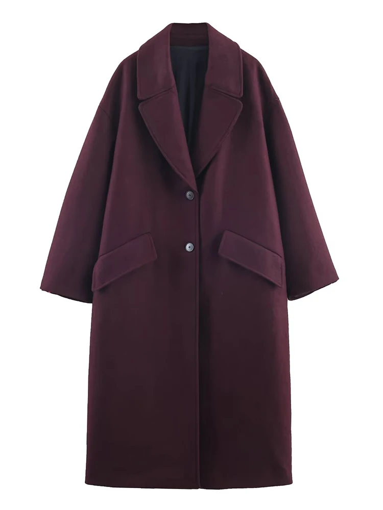 

Women's Leisure Overcoat 2025 Autumn Winter New Fashion Laple Long Sleeves Button Coat Female High Street Elegant New Coats