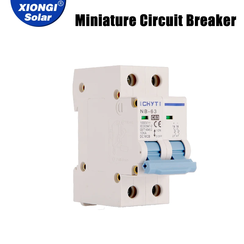 XIONGI Solar Miniature Circult Breaker 2P-63A-1000V DC NB63 Dual power Manual transfer switch Circuit breaker