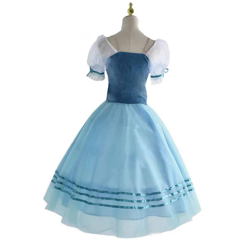 Blaues romantisches Tutu Schwanentanz Performance Kostüme Kinder Giselle Ballerina Kleid für Frau