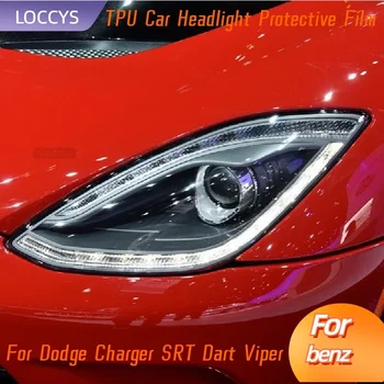 Araba Far Koruma Tonu Filmi Duman Siyah Şeffaf TPU Koruyucu Ön Işık Etiket Dodge Charger SRT Dart Viper