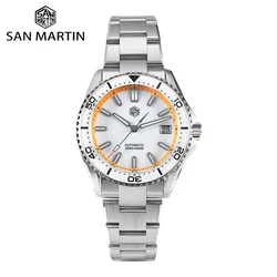 2025 San Martin Watch 39mm Enamel Dial Luminous Stainless Steel Dive NH35 Automatic Waterproof 200m Mechanical Watches SN0129