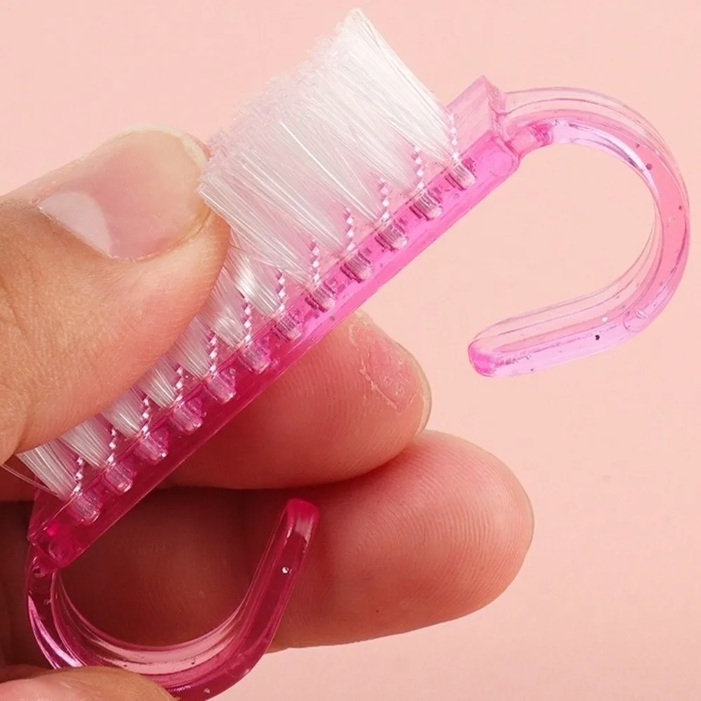 4PCS/SET Professional Soft Bristles Nail Brush Plastic Dedusting Pedicure Brush Portable Nail Cleaner Nail Technician