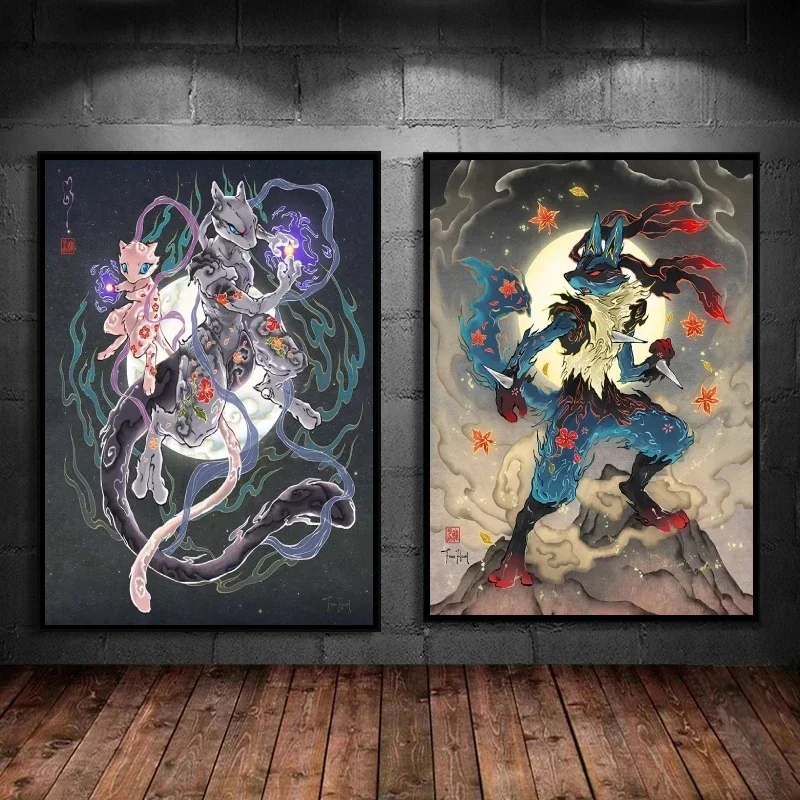 Gambar Kartun Pokemon Charizard Cetak Kanvas Anime Klasik Gambar Rumah Modern Poster Dekorasi Ruang Tamu Berbagai Ukuran