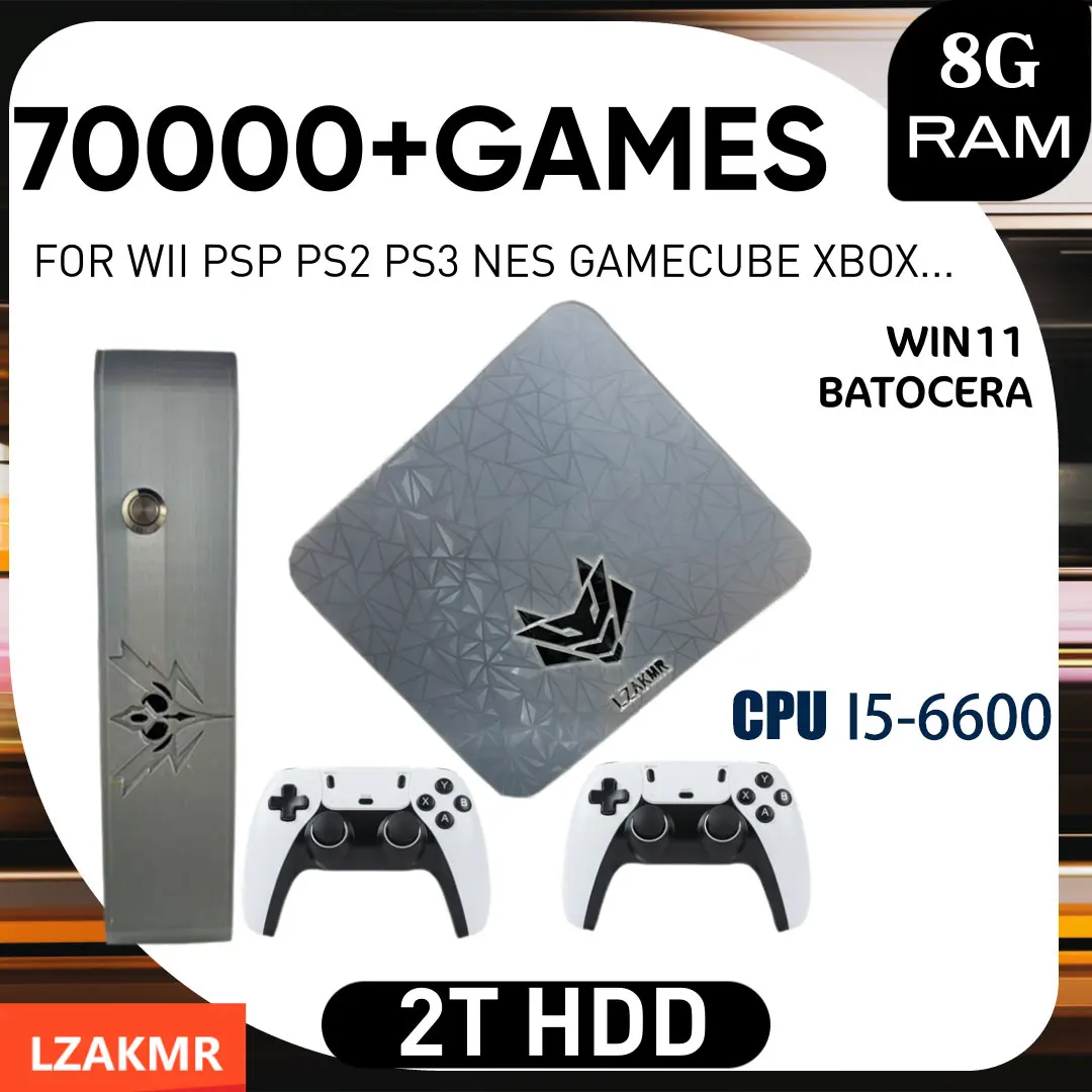 

99999+Gamebox AK1 I5-6600 Windows11 and Batocera CPU I5-6600 2TB Games System Support PS2/PS3/WII/SS/GAMECUBE/Xbox Game Console