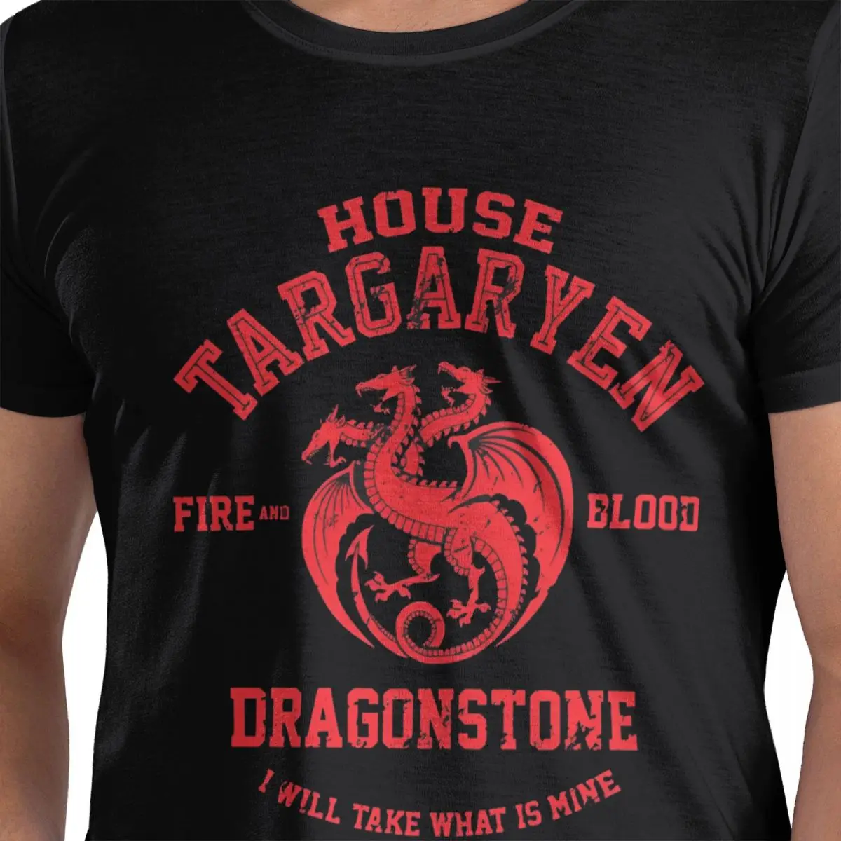 Oversized T Shirt Red Dragon T-Targaryenes Cotton T Shirts Hippie Tee Shirt for Man Summer Awesome Short Sleeve Top Tees