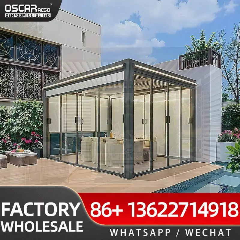 

3x3 3x4 4x4 6x4m Modern Aluminium Pergola Motorized with Zip Screen for Garden Outdoor Patio pergolas