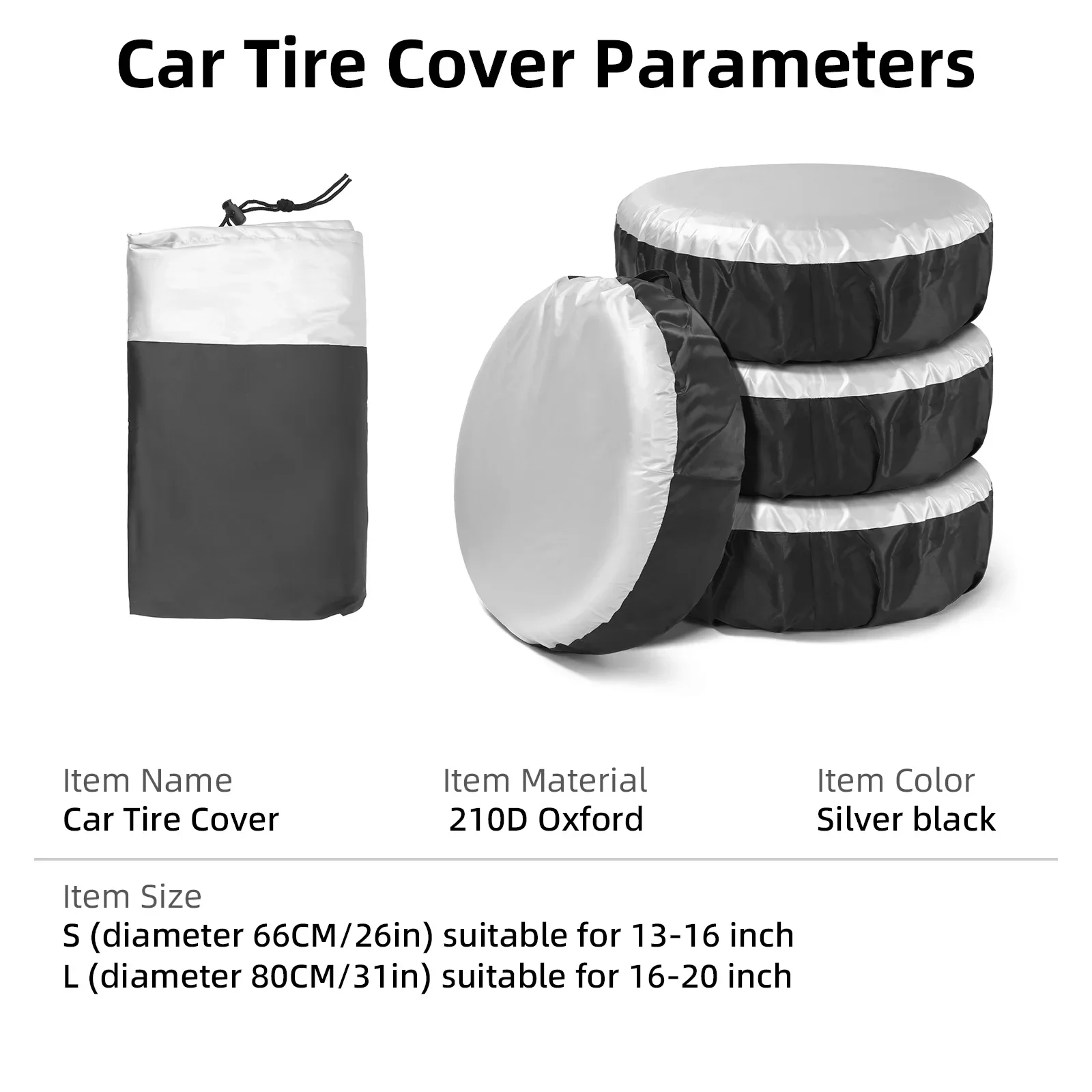 1PCS Polyester Auto Wheel Tires Storage Bags 13-19inch/19-23inch Tire Cover Case Wheel Protective Bags Spare Tire Cover