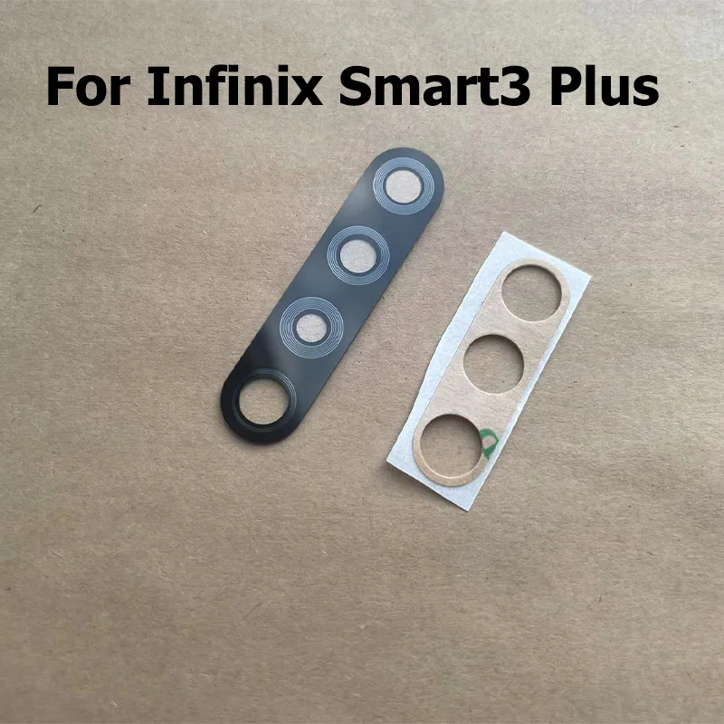 For Infinix Smart 3 Smart3 Plus Rear Back Camera Glass Lens Cover With Glue Tape Sticker Repair Replacement Parts