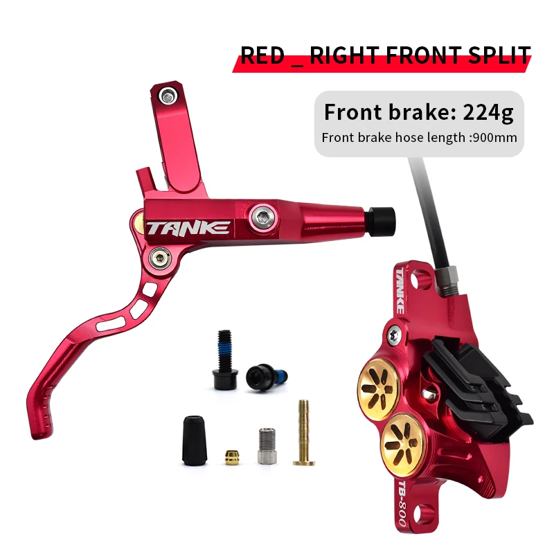 TANKE MTB 4-piston hydraulic disc brake 900/1700mm, 4-piston brake pad in resin, oil pressure AM DH road MTB ultra-light disc br image 3