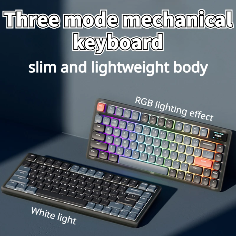 

MIFUNY Wireless Mechanical Keyboard Dwarf Shaft Tri-Mode RGB Backlight Hot Swappable Office Gamer Gaming Keyboard for PC Laptops