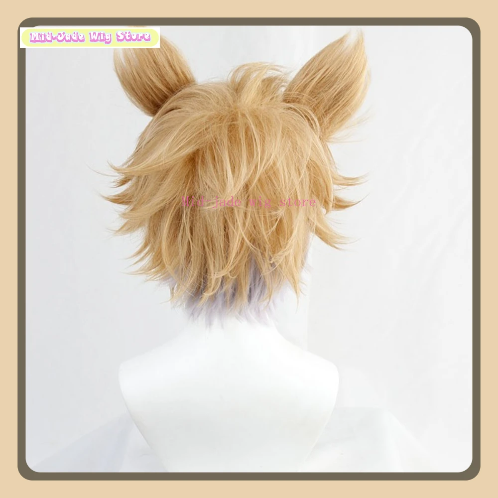 Parrucca cosplay Twisted Wonderland Ruggie Bucchi Anime Cosplay Party Capelli sintetici resistenti al calore + orecchie Negozio di parrucche Mid-jade