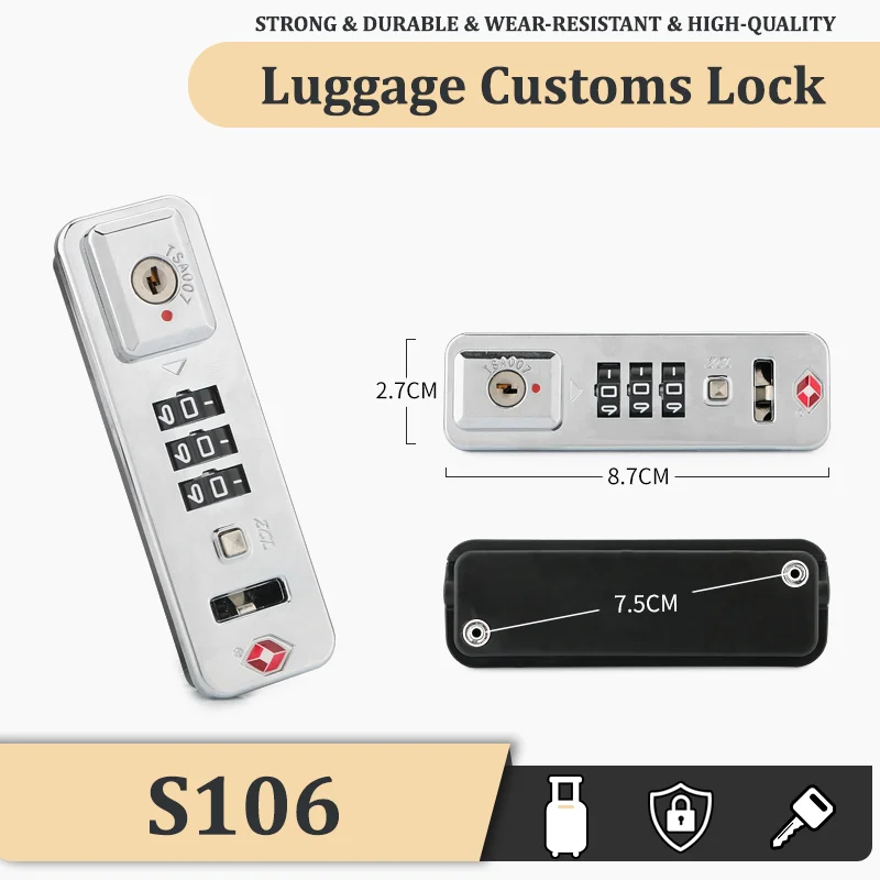 

Suitable For S106 Original Baggage Customs Lock Luggage Accessories Combination Lock Simple Portability Anti-theft Security