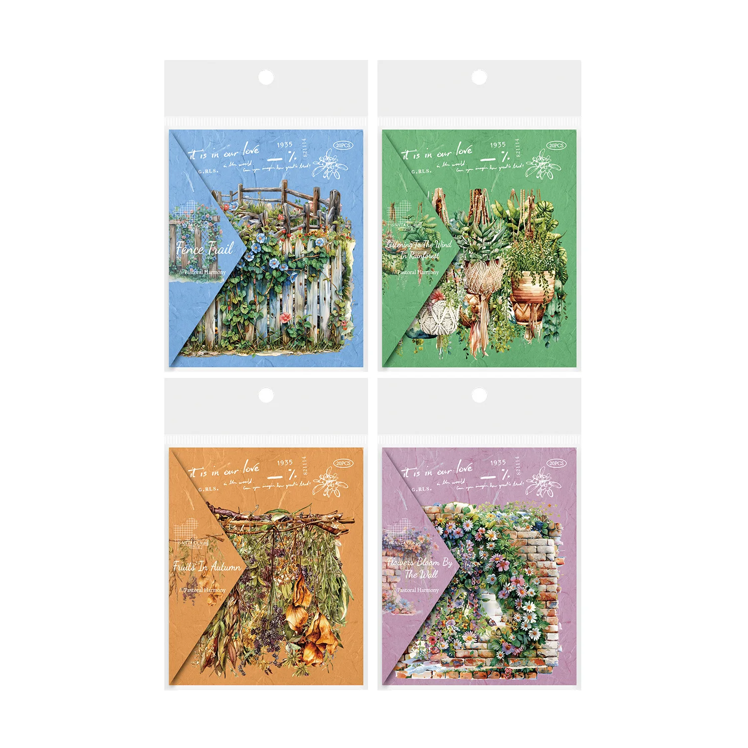 20pcs/lot Memo Pads Material Paper Idyllic Harmony confession Junk Journal Scrapbooking Cards Retro Background Decoration Paper