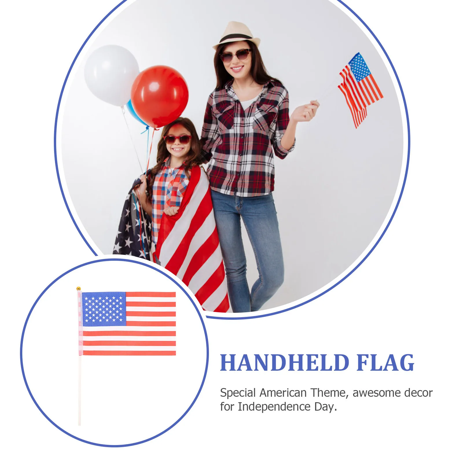 

20pcs Handheld Small Banner American Style Durable Usa Stick Flag For Independence Day Outdoor Decoration Souvenir