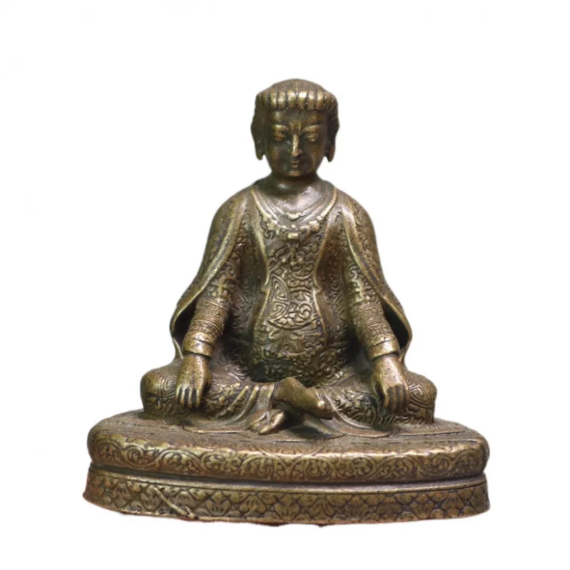 

Brass Tibetan Kagyü Marpa Rinpoche Figurine Mini Tibetan Copper Buddha Statue Copper Buddha