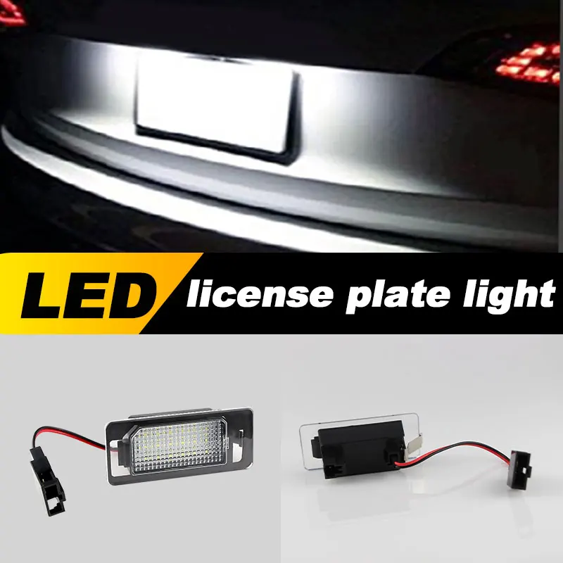 12V Car License Plate Lights LED Rear Lamps 8T0943021 Error Free Automotive Accessories For Audi A4 B8 A5 S4 Q5 TT VW PASSAT