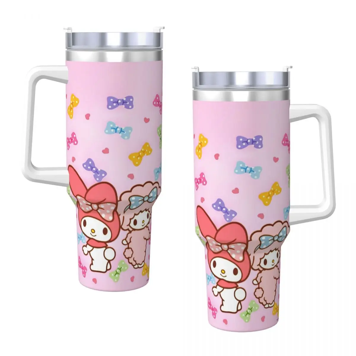 My Melody Tumbler Sanrio Cold Drink Water Bottle Portable Stainless Steel Thermal Cups Graphic Travelist Car Mugs