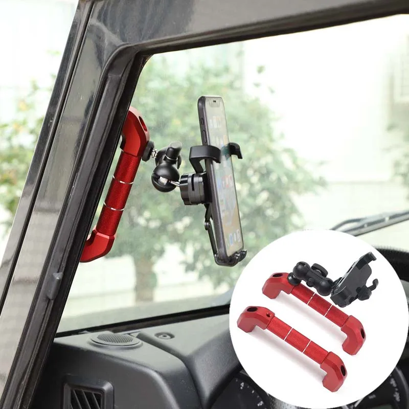 

For Land Rover Defender 90 110 130 2004-2018 Aluminum Alloy Car A-pillar Handle Phone Holder Auto Accessories