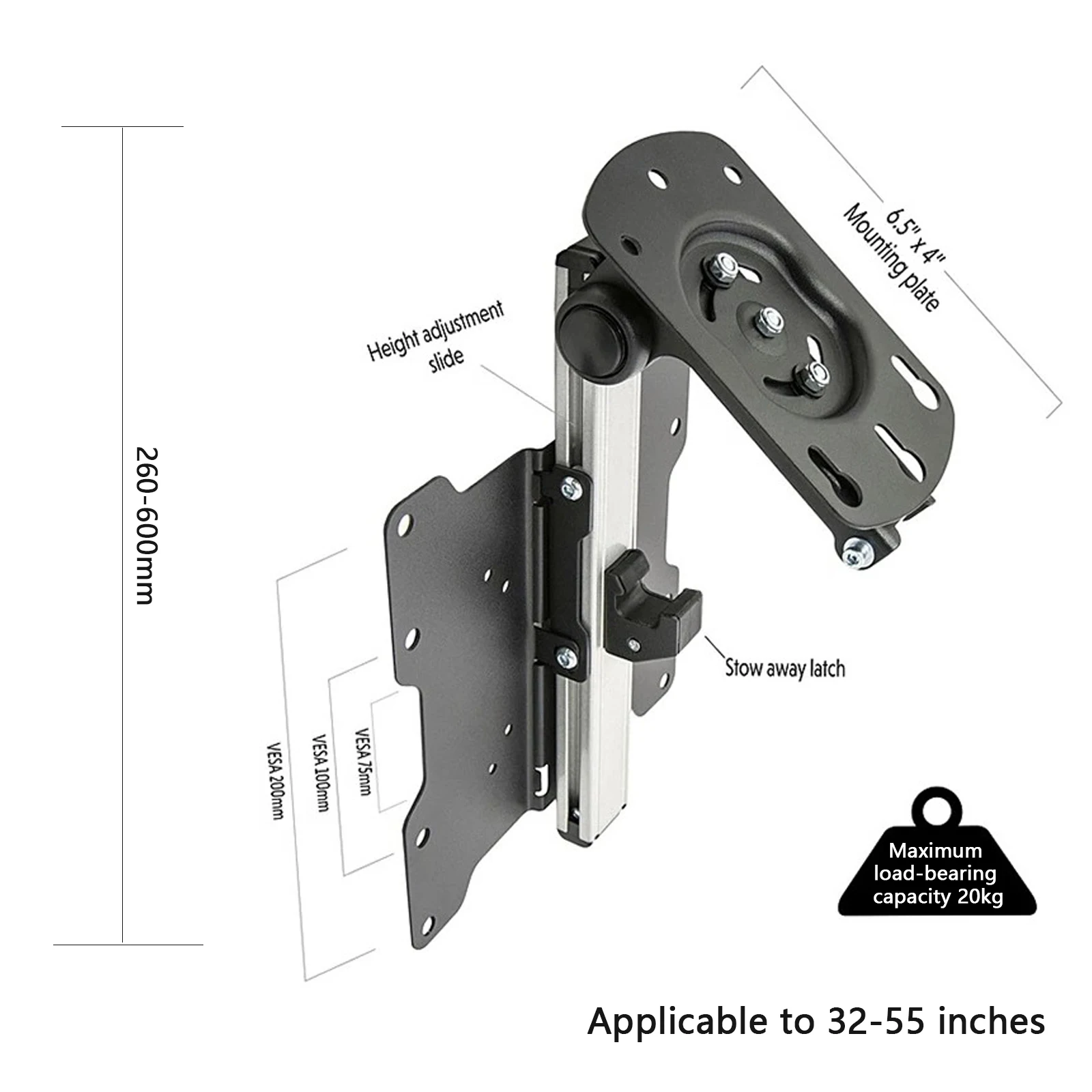 Foldable Car Ceiling 14-40 inch Screen LED LCD Monitor Holder TV Mount Hanger Wall Mount Rack Cabinet Mount TV Holder