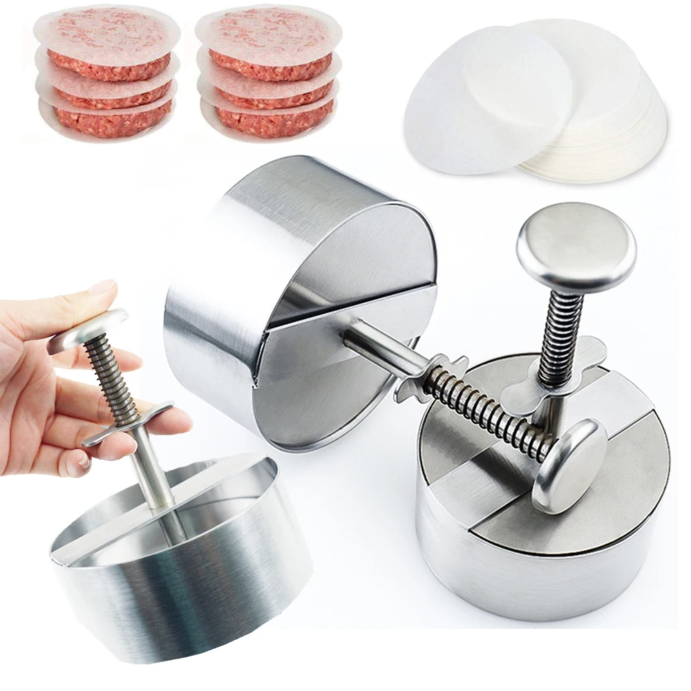 Hamburger Press Hamburger Patty Maker 304 Stainless Steel Non-Stick Burger Press for Making Meat Patties and Thin Burgers