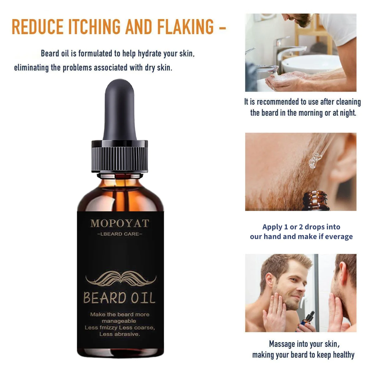 Growth Beard Oil Grow Beard Thicker & More Full Thicken Hair Beard Oil For Men Beard Grooming Treatment Beard Care