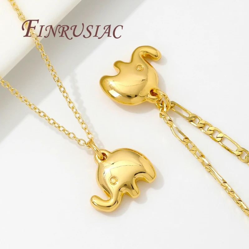 18K Gold Plated Brass Elephant Shape Charms For Earrings Accessories Trendy Charm Pendants For Necklace Making DIY Findings