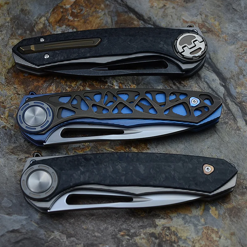 VENOM  HARPOON  folding knife M390 blade titanium outdoor camping hunting survival pocket kitchen fruit knife EDC tool knives