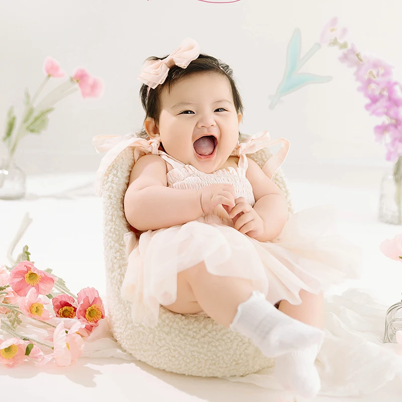 

Hundred Days Baby Photography Clothing Pink Bow Socks 3pcs/Set Cute Baby Dress Infant Studio Photo Shooting Shooting Accessories