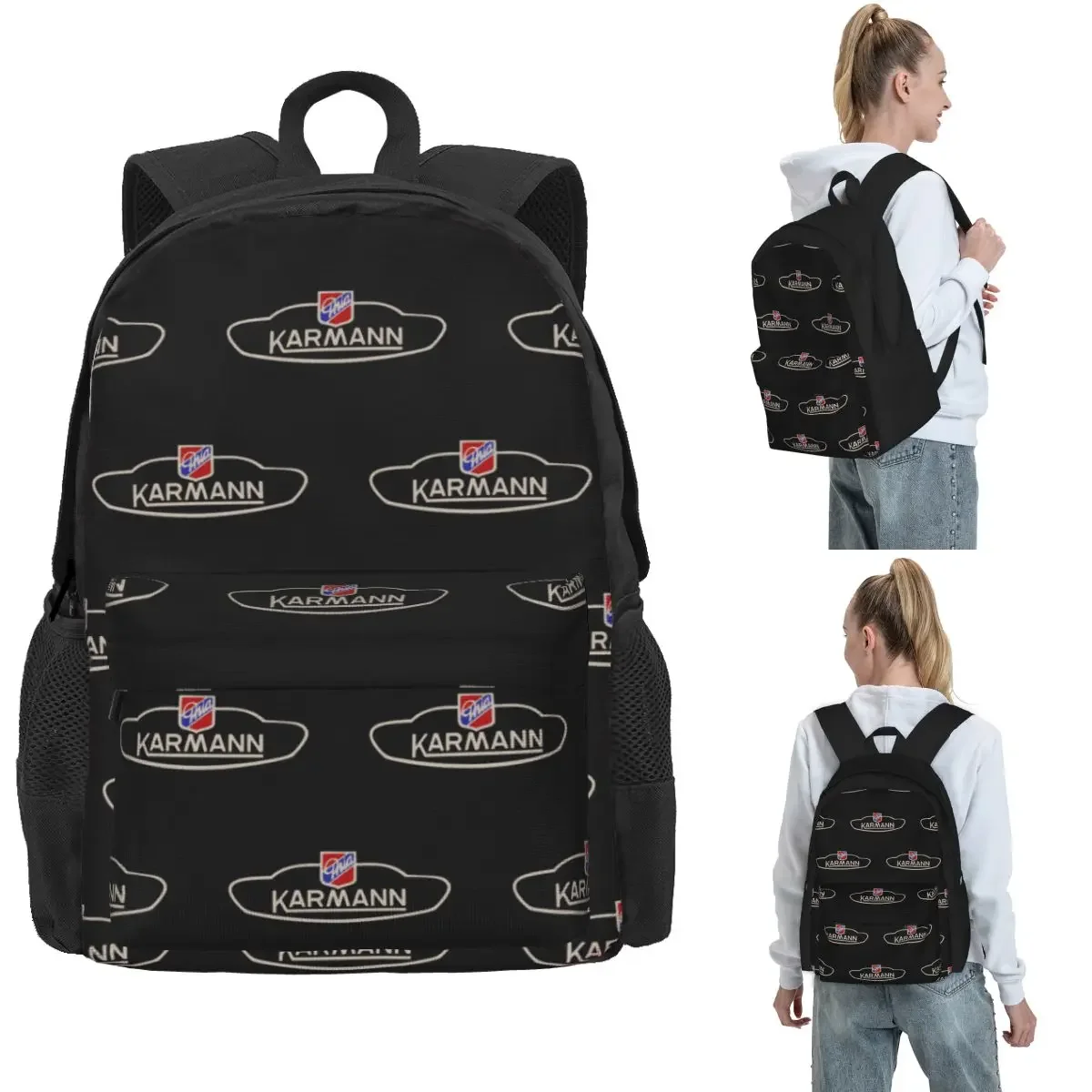 Karmann Ghia Emblem Backpack Hot Sale Daypack Large Capacity Boys Girls BookBag School Bag Shoulder Bags for Men Women