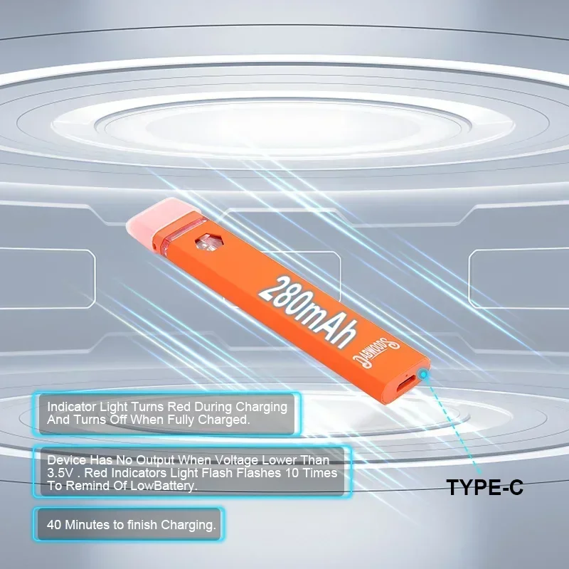 1 stücke 2 stücke Dabwoods Vape Stift 1 ml Keramik Spule Leere Pod Gerät Dicken Öl Dampf 280 mAh Batterie E Zigarette Wiederaufladbare Kits Ecig