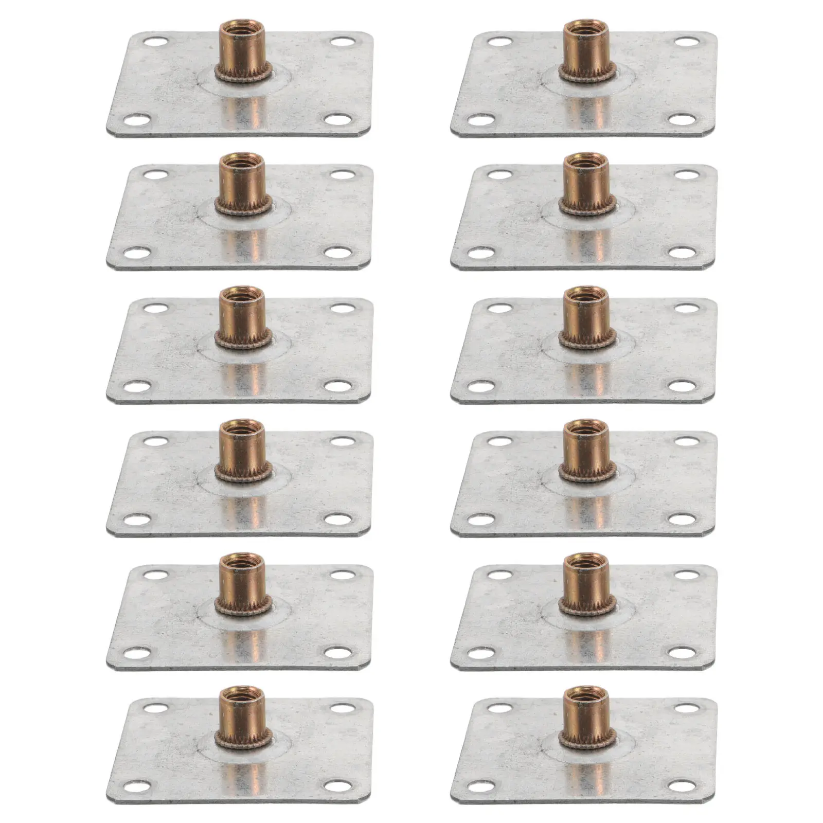 

12pcs Furniture Leg Attachment Plate Metal Brackets Screw Repair Plate Flat Fixing Plate For Furniture Parts Fitting Connector