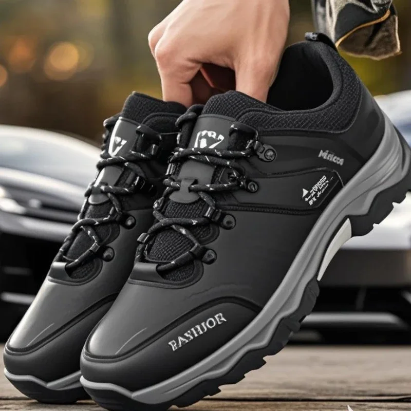 

2025 Men's Outdoor Hiking Shoes Breathable Work Sneaker Anti Slip Wear-resistant Sneakers Casual Comfortable Male Safety Shoes