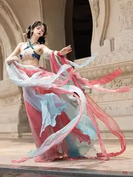 Original Hanfu Suit Dunhuang Dress Goddess Ancient Exotic Embroidery Flying Dunhuang Style Retro Han Chinese Clothing Full Set