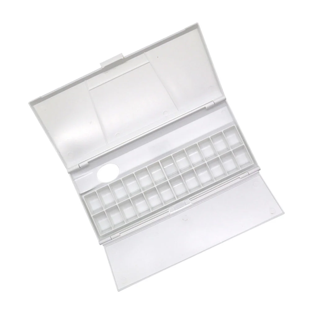 

Empty Watercolor Pigment Box Clamshell Color Fixing Plate Paint Box with Lid Color Mixing Box Pigment Trays