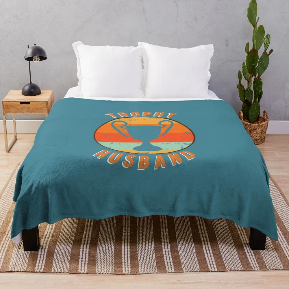 

Trophy Husband Retro Throw Blanket Reusable Durable Soft Blanket for All Seasons