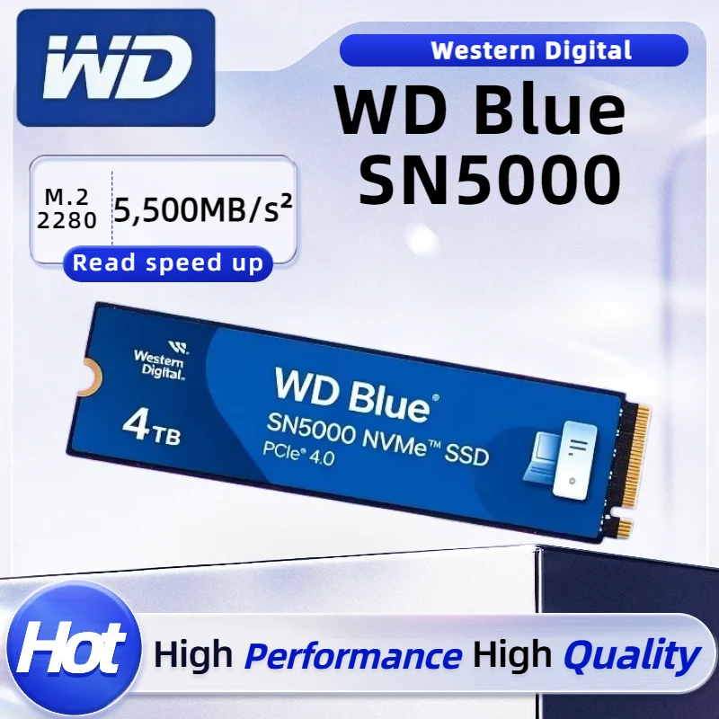 Western Digital SN5000 1T/2T PCIe Gen4 NVMe M.2 2280 SSD, High-Speed Internal Hard Drive for Gaming Laptops & Desktops.