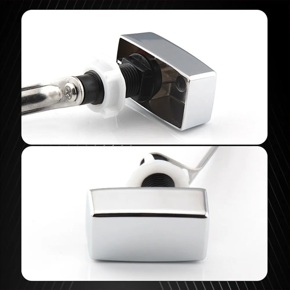 Side Mount Toilet Flush Handle Stainless Steel Pull Rod Water Tank Side Handle Toilet Trip Lever Plumbing Replacement