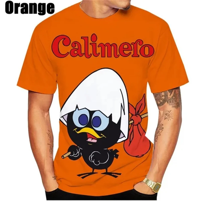 New Arrival Anime Italy Calimero 3D Printed For Men T-Shirt Personality Fashion Unisex Hip Hop Round Neck Short Sleeve Tops Tees