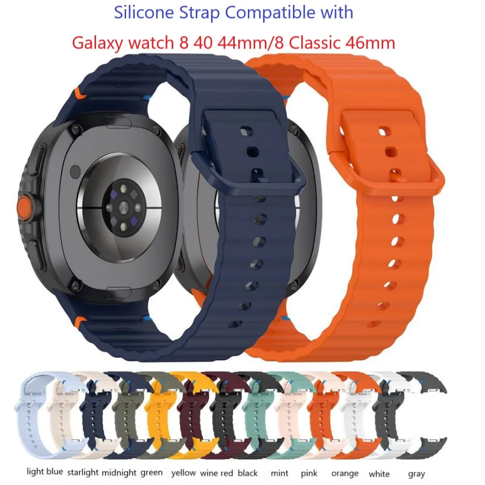 

Silicone Watch Straps for Galaxy Watch 8 40 44mm 8 Classic 46mm No Gap Sport Wristband Galaxy Watch 8 Classic Replacement Correa